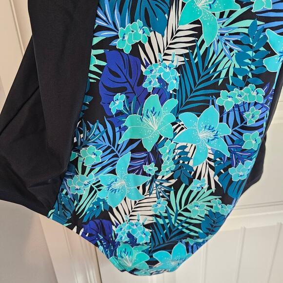 Christina Blue Krista Swimsuit Womens Size 24 Blue Floral One Piece Adjustable - Picture 4 of 14